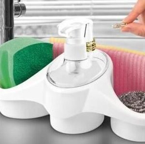 3-in-1 Kitchen Sink Soap Dispenser with Sponge Holder