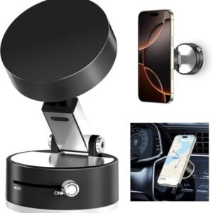 Strong magnetic vacuum phone holder for car dashboards