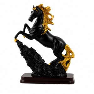 Decorative Rearing Horse Showpiece (Black & Gold)