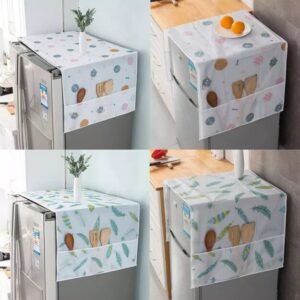 Refrigerator Dust Cover with Storage Pockets
