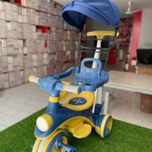 Premium 3-in-1 Baby Stroller Tricycle with Adjustable Sun Canopy, Parent Push Handle, and Safety Guardrail (XLT Design)
