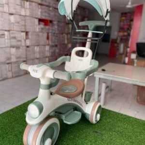 Premium 3-in-1 Baby Stroller Tricycle with Adjustable Sun Canopy, Parent Push Handle, and Safety Guardrail (XLT Design)
