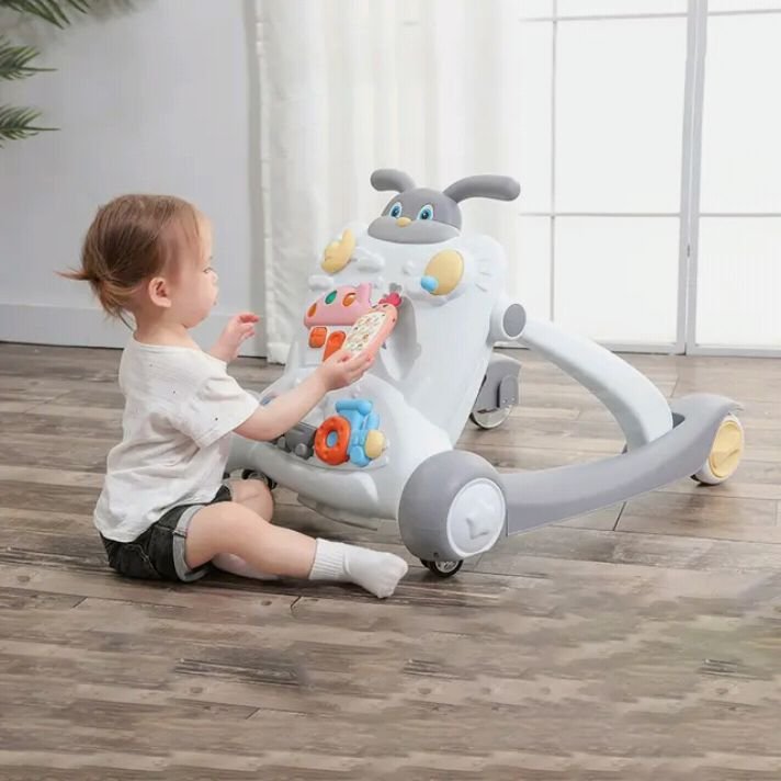 Premium 2-in-1 Baby Sit-to-Stand Activity Walker & Interactive Learning Push Car