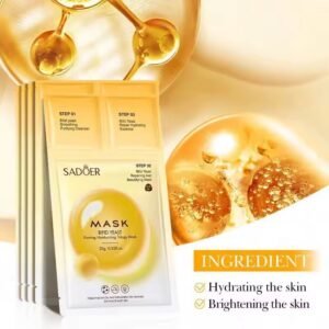 3 Steps Moisturizing Cleanser Essence Facial Sheet Mask With Vitamins, Niacinamide, Salicylic Acid,