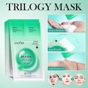 Salicylic Acid Sheet Mask Acne Treatment Three-Step Moisturizing Smooth Skin Care Facial Mask
