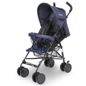 Premium Compact Folding Baby Buggy – Lightweight Urban Travel Stroller with Adjustable Canopy and Storage Basket (Pastel Blue)
