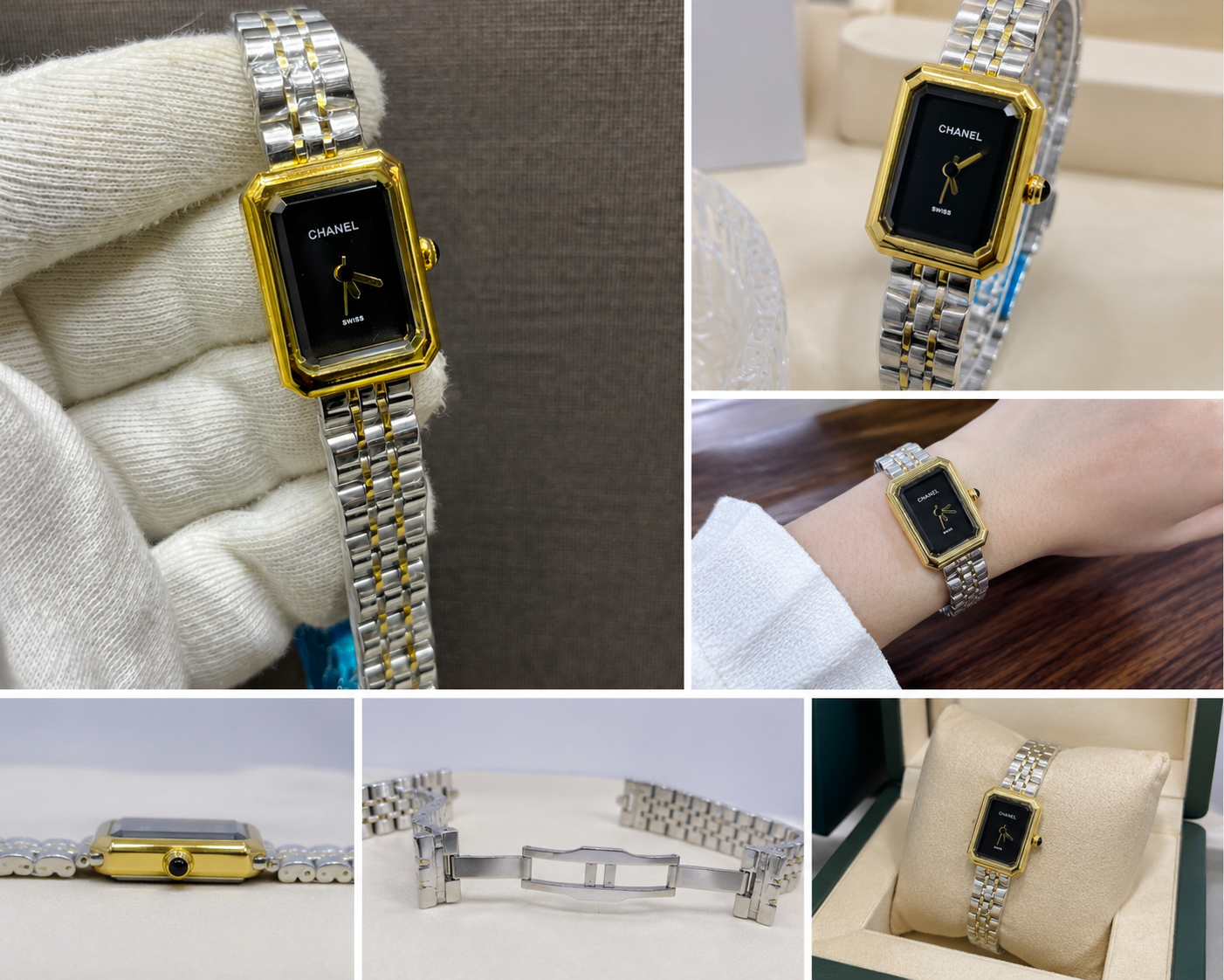 CHANEL Inspired Rectangular Two-Tone Women's Watch - Image 2