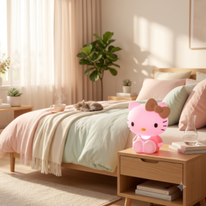 Cute Hello Kitty LED Silicone Night Light – Touch-Control Rechargeable Bedside Lamp
