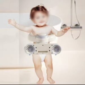 Premium Wall-Mounted Foldable Baby Bath Seat – 2-in-1 Infant Shower Safety Ring & Standing Support Bracket