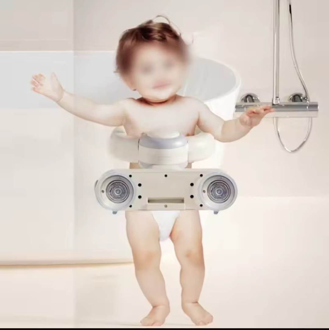 Premium Wall-Mounted Foldable Baby Bath Seat – 2-in-1 Infant Shower Safety Ring & Standing Support Bracket - Image 2