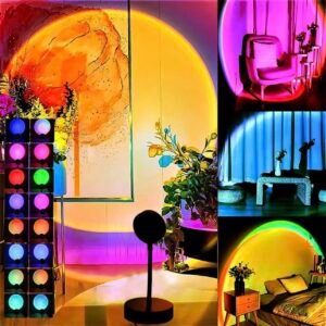 RGB Multi-Color Sunset Projection Lamp – 180° Rotation USB LED Atmosphere Mood Light for Home Decor & Photography