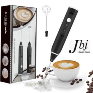 USB Rechargeable Handheld Electric Milk Frother & Egg Beater – 2-in-1 Cordless Coffee Foamer with Interchangeable Whisks