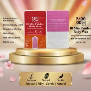 Meeow Club 10 Min Painless Body Wax Powder – Orange Hair Removal Powder (50g)