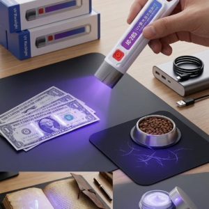 Handheld USB Rechargeable UV Flashlight Blacklight (JC-205) – Wood’s Lamp for Currency Verification, Pet Urine Detection & Skin Care