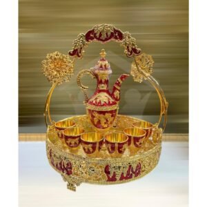Gold Plated Metal Kehwa Set