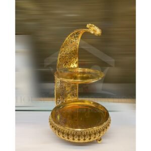 Gold Plated Metal Platter (2 Tier)