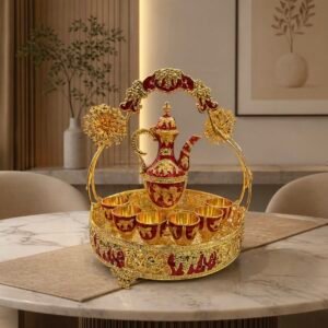 Gold Plated Metal Kehwa Set