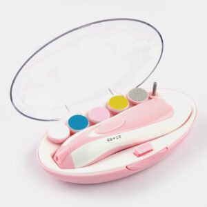 Electric Baby Nail Trimmer Kit – Safe Automatic File & Clipper Set with 6 Grinding Heads & Built-in LED Light