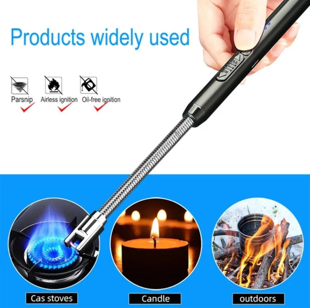 Rechargeable Electric Arc Lighter with Flexible Neck & LED Battery Indicator